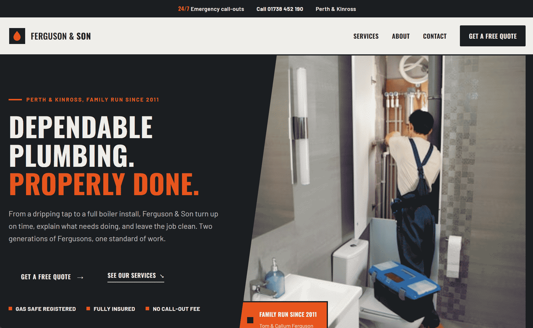 Ferguson & Son plumbing website design