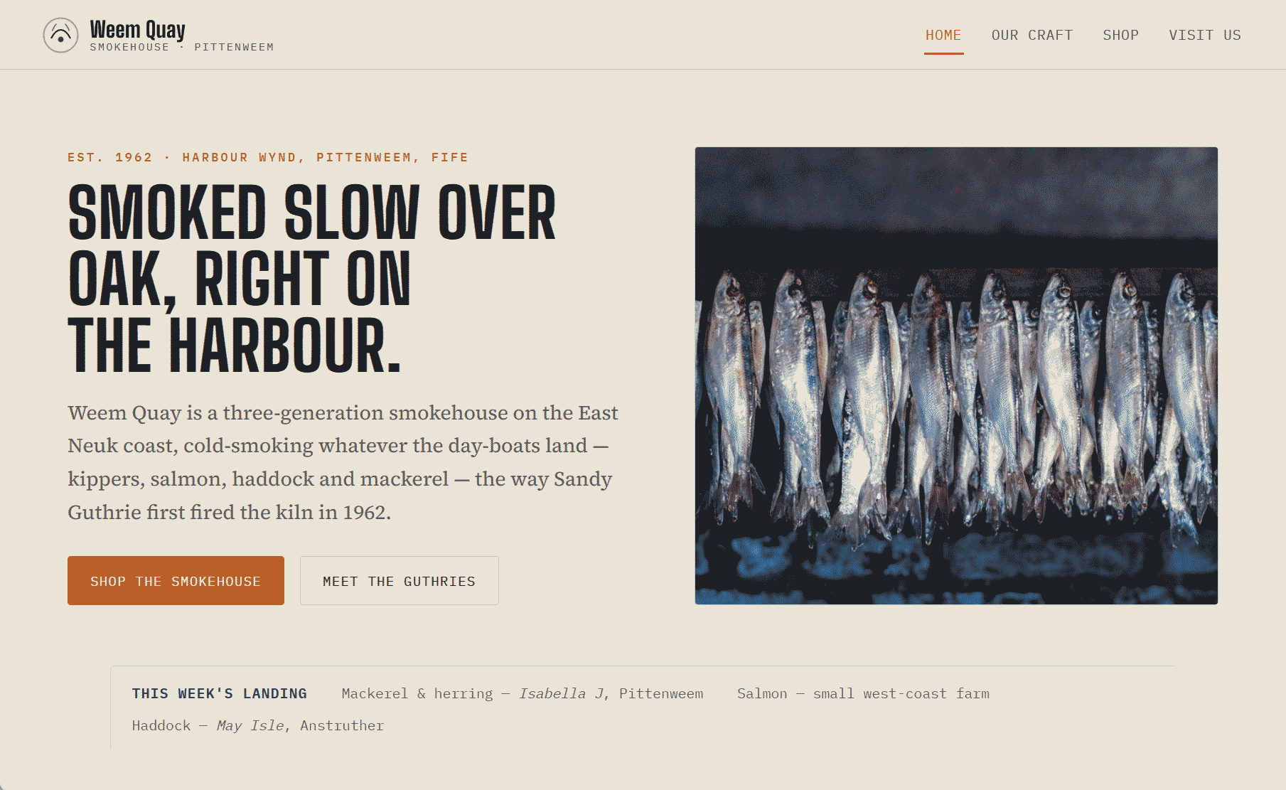 Weem Quay Smokehouse website design