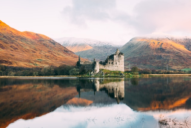 Highland loch and mountain scenery representing The Bothy's panoramic outlook